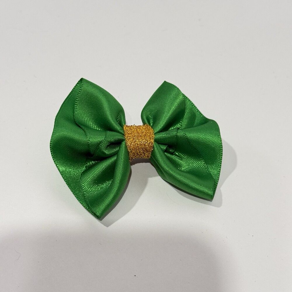Hair Bow Set 2 Hairpin For Girls Green 2 Inch New - Picture 9 of 10